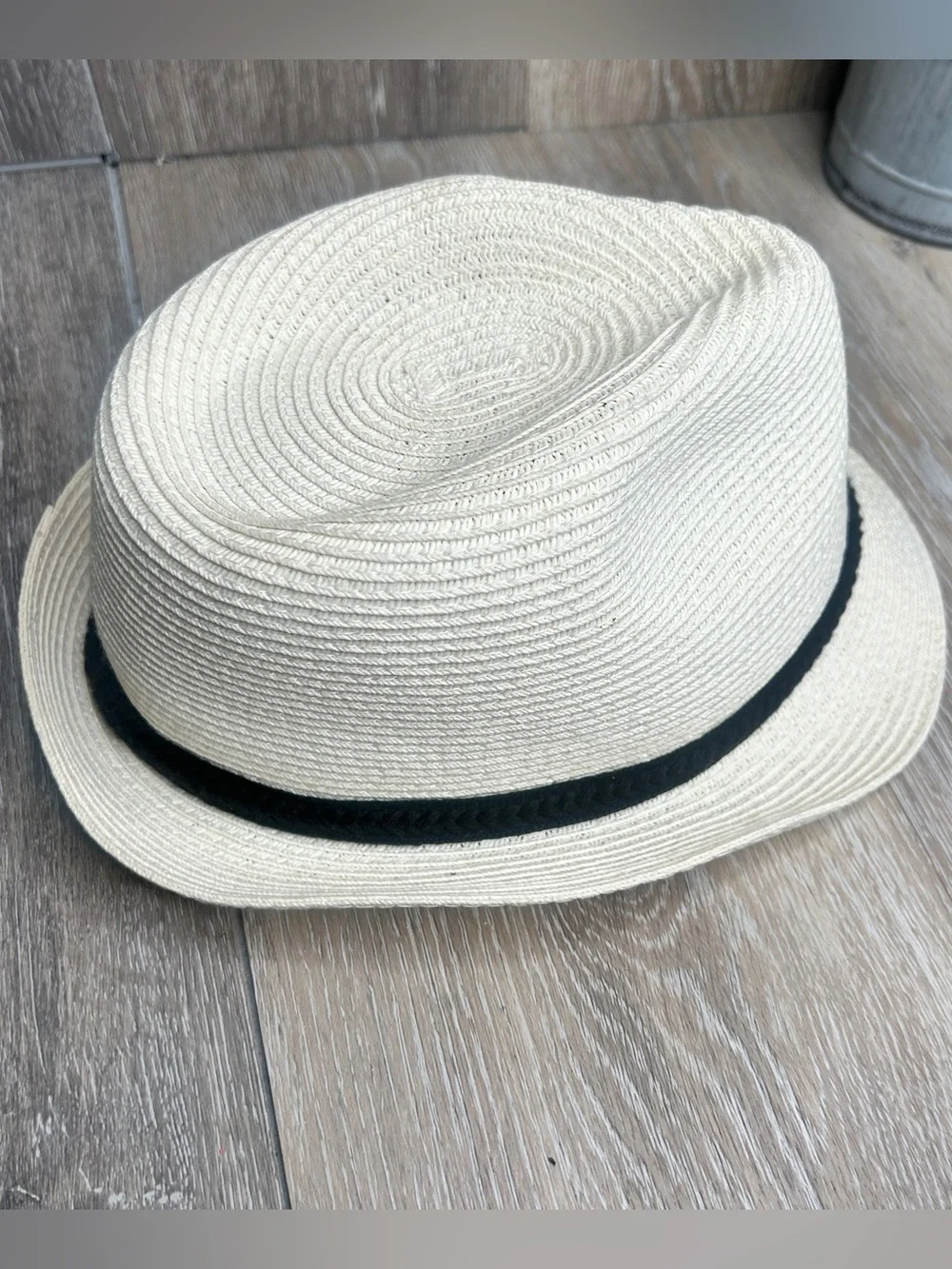 SONOMA Goods for Life Woven Straw Fedora Hat • Neutral Summer Beach Travel Style
